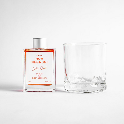 Rum Negroni and Glass Tumbler